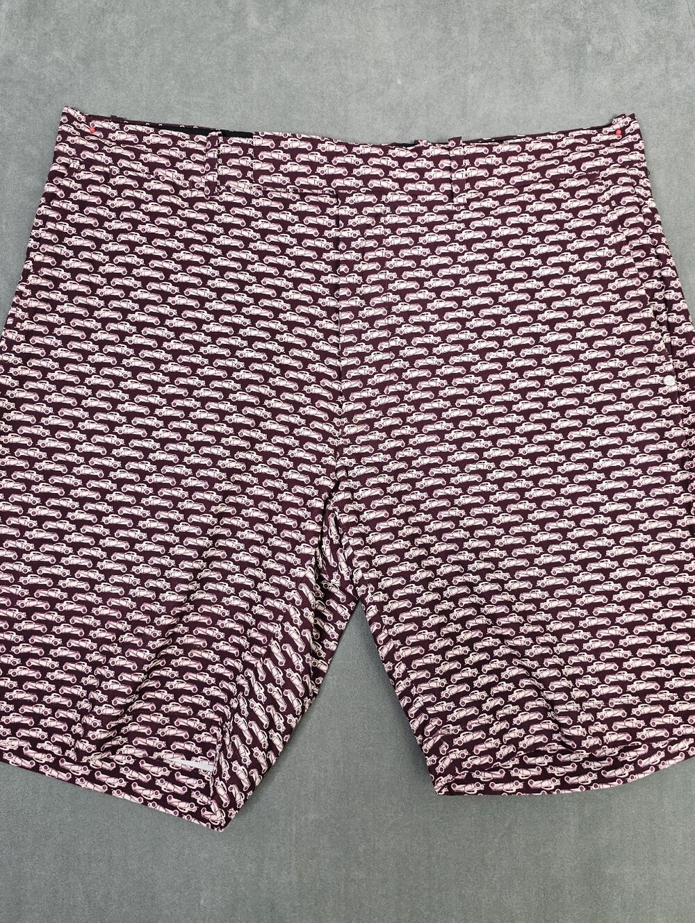RLX Ralph Lauren Mens Golf Shorts Tailored Fit Maroon Classic Cars Size 34 A7-01